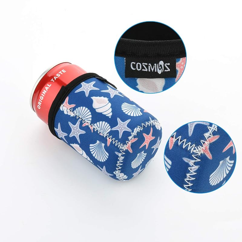 7.5 OZ Mini Can Sleeve Insulators, 4-Pack Neoprene Drink Cooler Covers