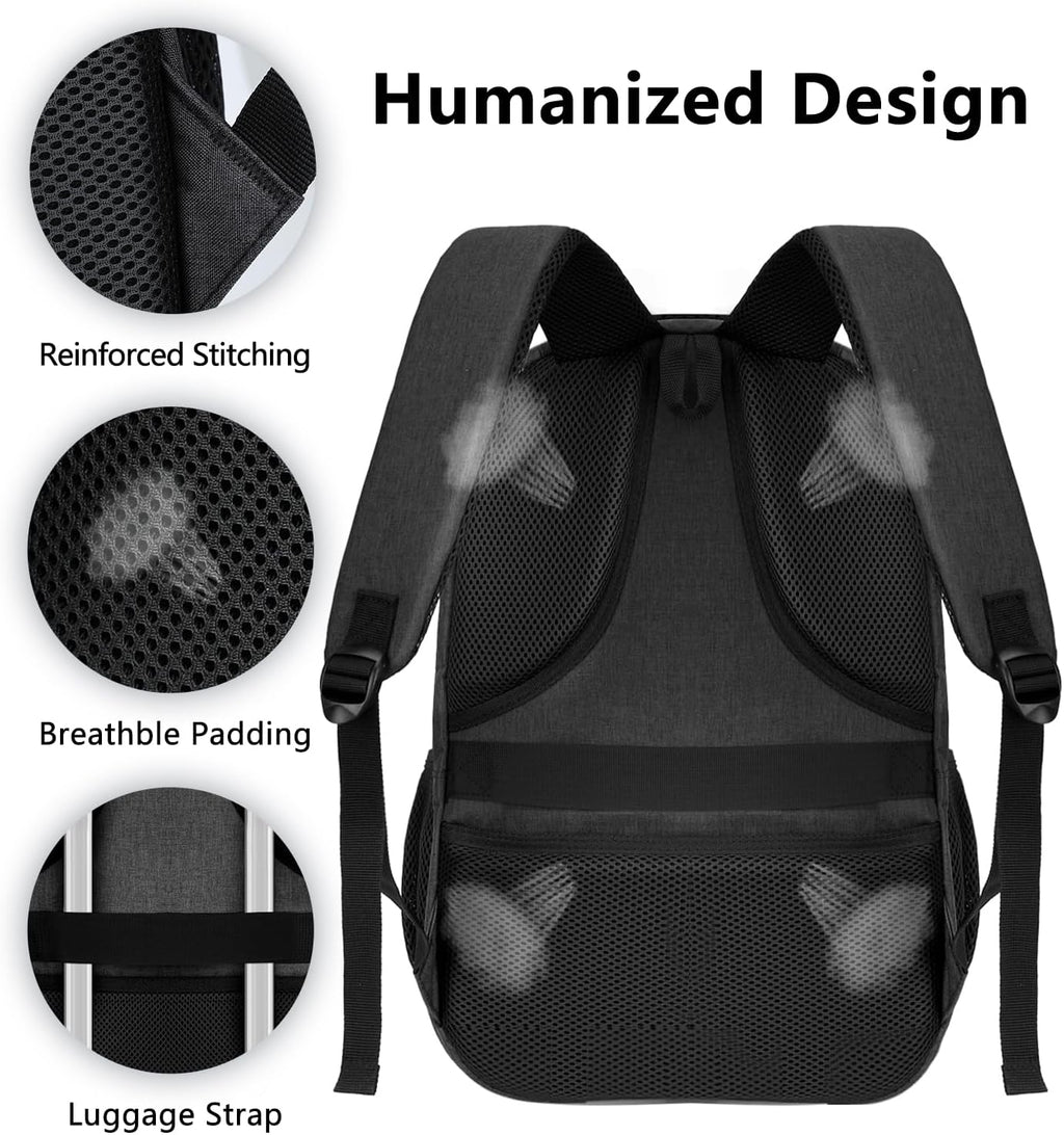 Skiennix 15.6-Inch Laptop Backpack - Durable School & Travel Bag for Men, Women, and Teens - Black