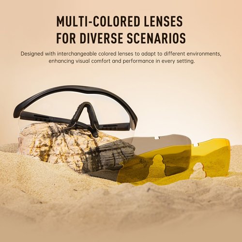 EARMOR Shooting Glasses - UV400 Protection, Anti-Fog & Windproof | 3 Lens Colors Available