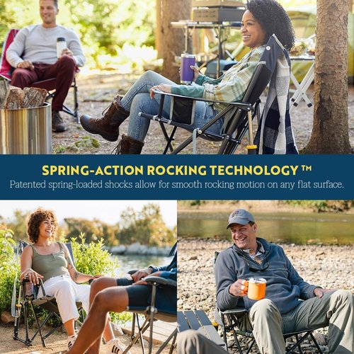 GCI Outdoor Kickback Rocker - Comfortable Outdoor Rocking Chair with Beverage Holder | Portable Design