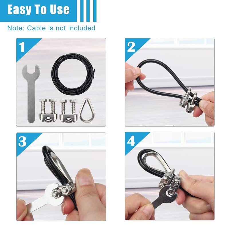 17Pcs Cable Attachments for Gym – 5mm Rope Pulley Replacement Kit with Gravity Balls & Terminals