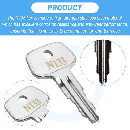N133 Key Replacement for Thule Rack Core, Key Cylinder for Bike Rack Lock, Roof Cargo Lock, Roof Rack Locks, Cross Bars, Towers, Ski Rack Etc