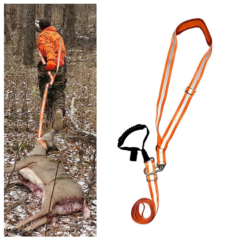 Heavy Duty Deer Drag Harness with Rope - 400 lb Capacity, Adjustable Strap Set - 1 Set (Variation of THIS listing)