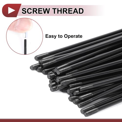 HEROFFIX 36 Set 12G Bicycle Spokes 233mm Bike Wheel Spokes 45 Steel Black