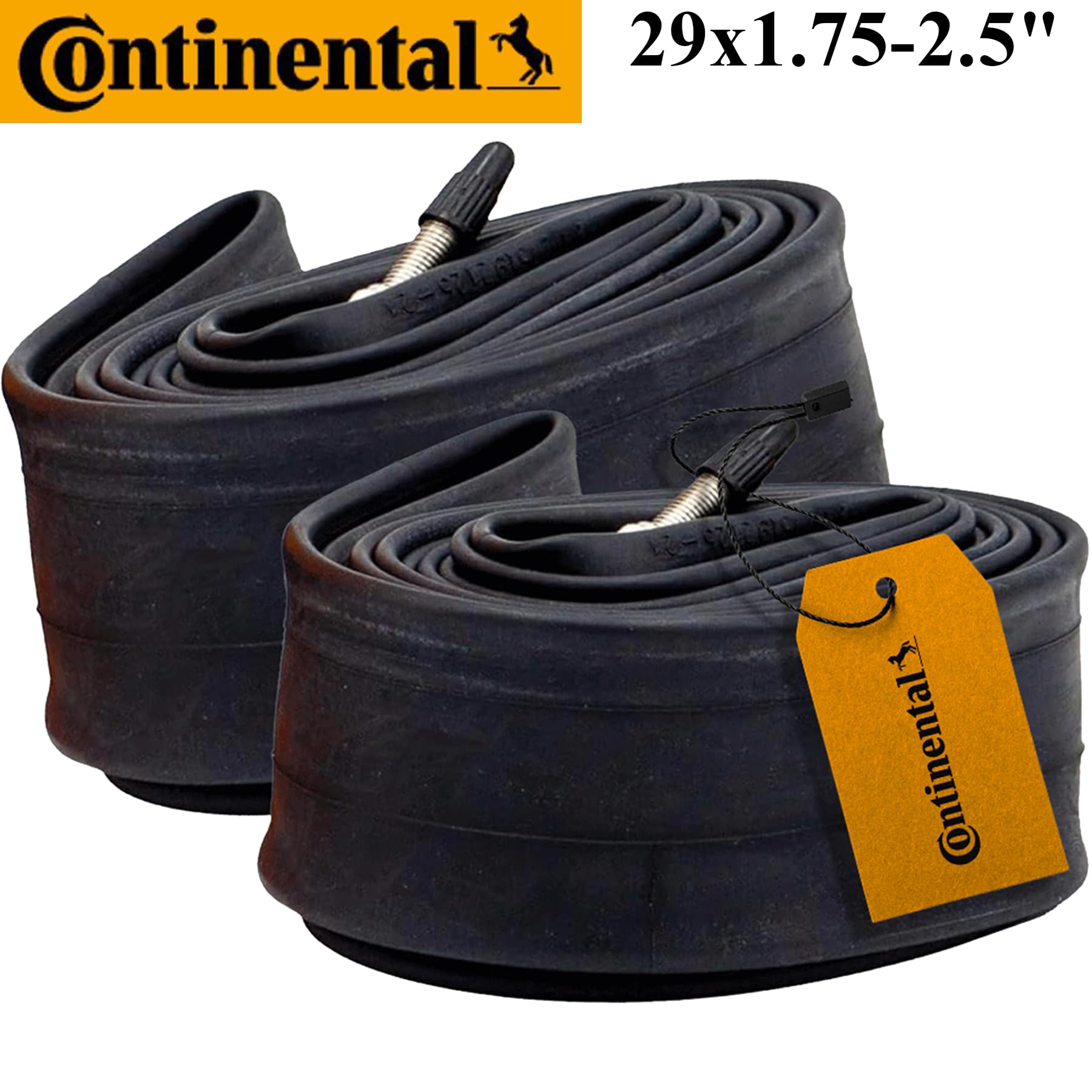 Continental MTB 29x1.75-2.5" / 47-622 -> 62-622 Inner Tubes - 42mm Presta Valve (Pack of 2 Tubes) (Bulk Packaging, 29x1.75-2.50")