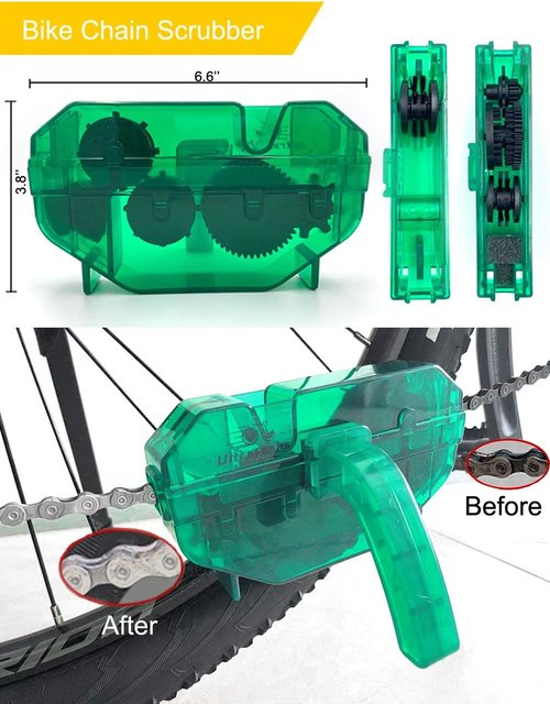 Bike Chain Lubricant Oil & Cleaner Set - 2oz Wet Lube & 19oz Degreaser with Scrubber Brush Tool