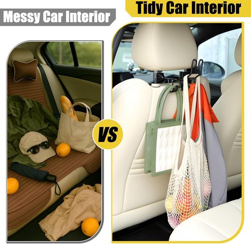Enhon Hard Hat Holder - Truck & Car Organizer with 3 Hooks for Safety Helmet & Tools | Black