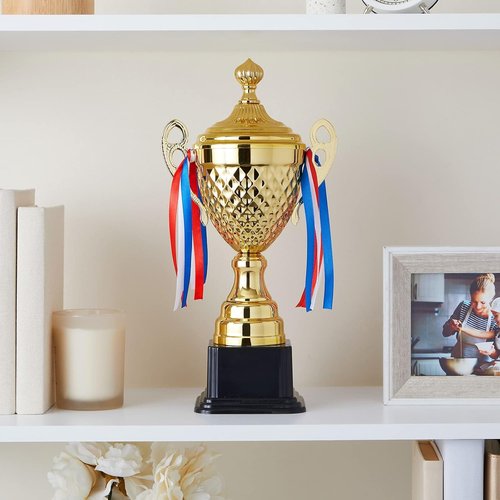 Juvale Gold Trophy Cup - Versatile Tournament & Championship Award - Perfect for Soccer, Basketball & Golf - 15.2 x 7.5 x 5 in