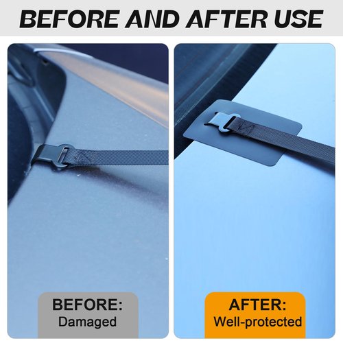 SATINIOR 2 Pcs 61 Inch Bike Rack Support Strap with 4 Car Scratch Protector, Heavy Duty Nylon Cam Buckle Cinch Straps, Adjustable Bike Rack Tie Down Straps, for Car Motorcycle Truck Trailer