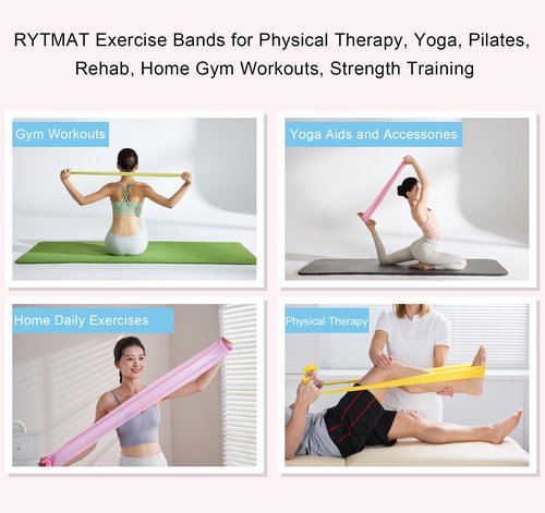 RYTMAT Resistance Bands, 6.5ft Long Non-Latex Elastic Stretch Bands, Exercise Bands for Physical Therapy, Yoga, Pilates, Rehab, Home Gym Workouts, Strength Training (Orange)