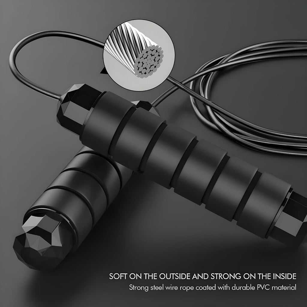 Skiennix Adjustable Jump Rope - Tangle-Free Speed Rope with Ball Bearings for Home Fitness | All Ages