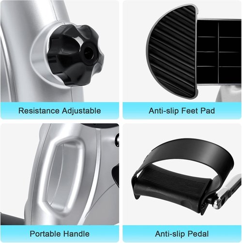 Himaly Mini Exercise Bike - Portable Under Desk Pedal Exerciser with LCD Screen for Arms & Legs