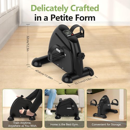 FITKS360 Under Desk Elliptical | Mini Electric Exercise Bike for Seniors - Full Assembled with Remote Control