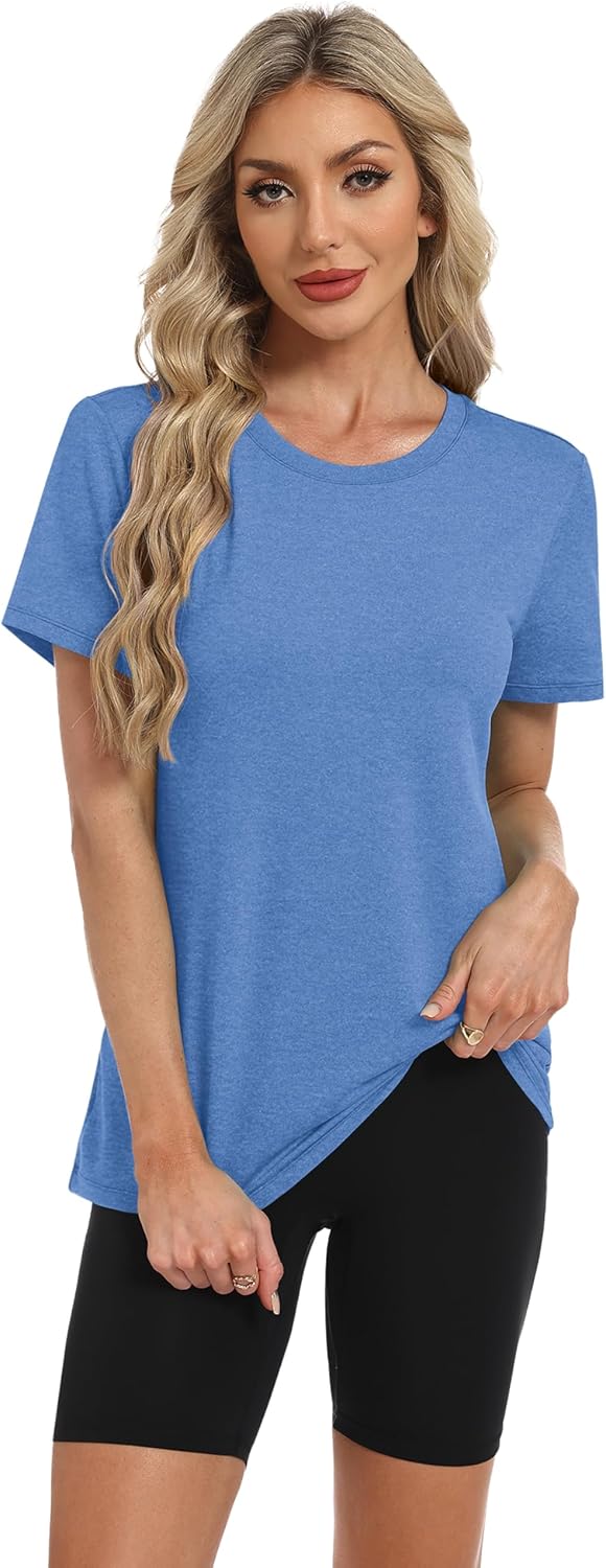 Skiennix Women's Workout Tops - Short Sleeve Athletic Shirts for Summer | Pilates & Yoga | S-3XL