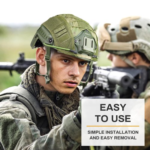 TacSnake Tactical Airsoft Paintball Fast Helmet with Helmet Cover, PJ Type Tactical Multifunctional Protective NVG Mount