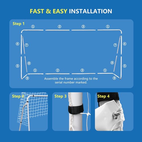 F2C Soccer Net - 12x6 FT Portable Soccer Goal for Kids & Adults | Steel Frame with Carry Bag & Ground Stakes