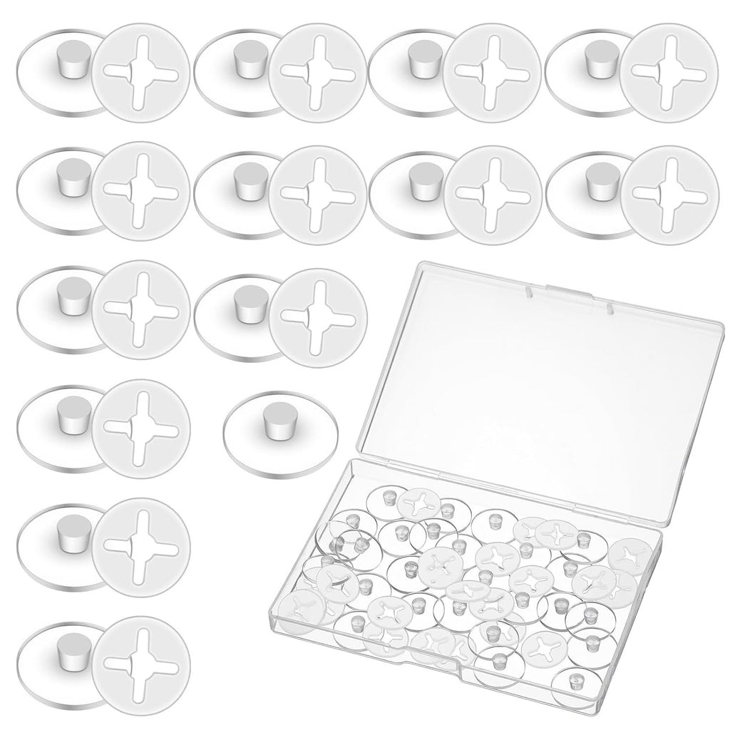 Skiennix 24 PCS Clear Bib Snaps - Reusable Race Number Buckle Fixing System for Triathlons & Marathons