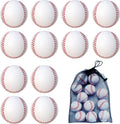 Skiennix Foam Baseballs - 12 Pack Soft Training Balls with Mesh Bag for Indoor/Outdoor Use - White