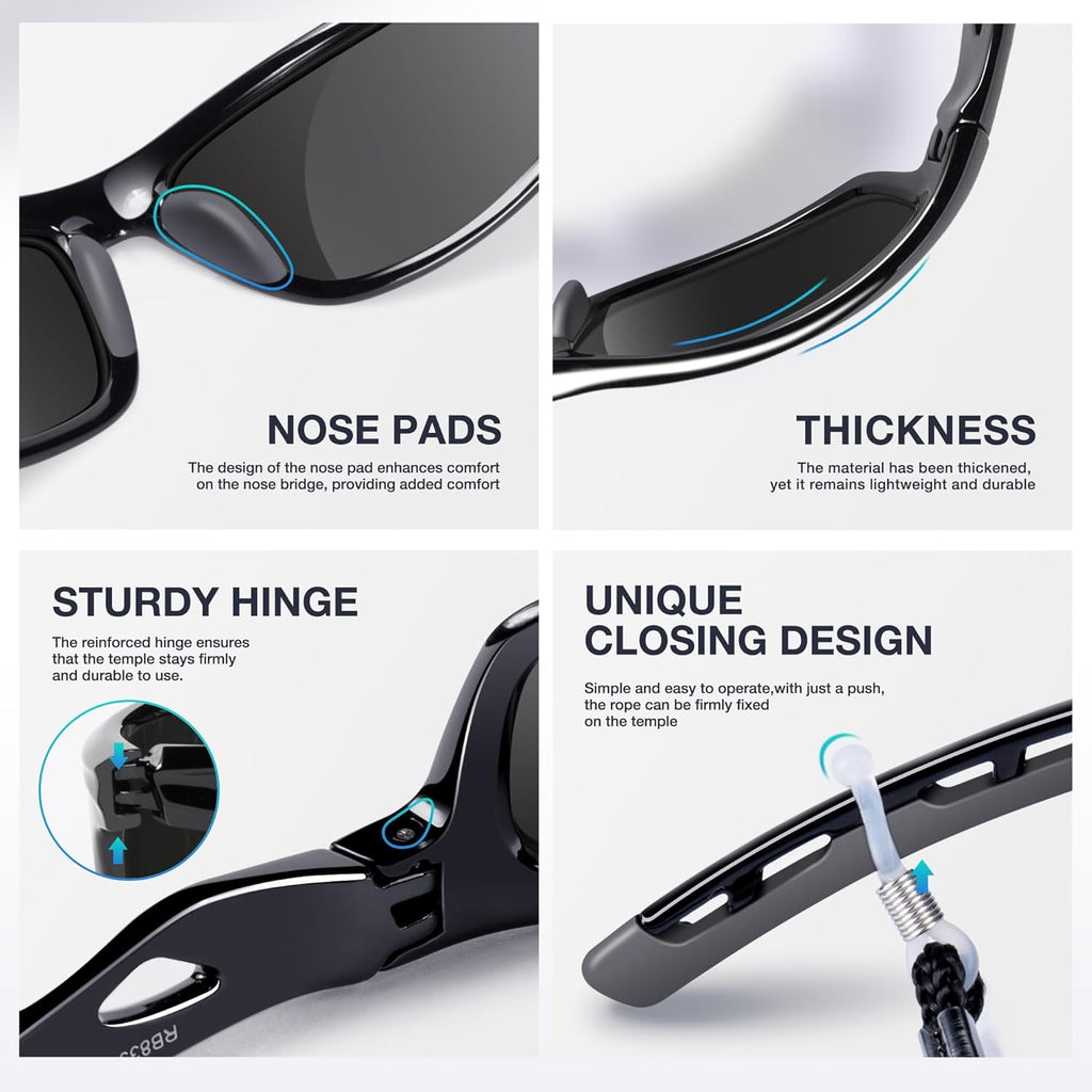 RIVBOS Polarized Sunglasses for Men & Women - UV Protection Sports Shades | Cycling & Fishing RB833