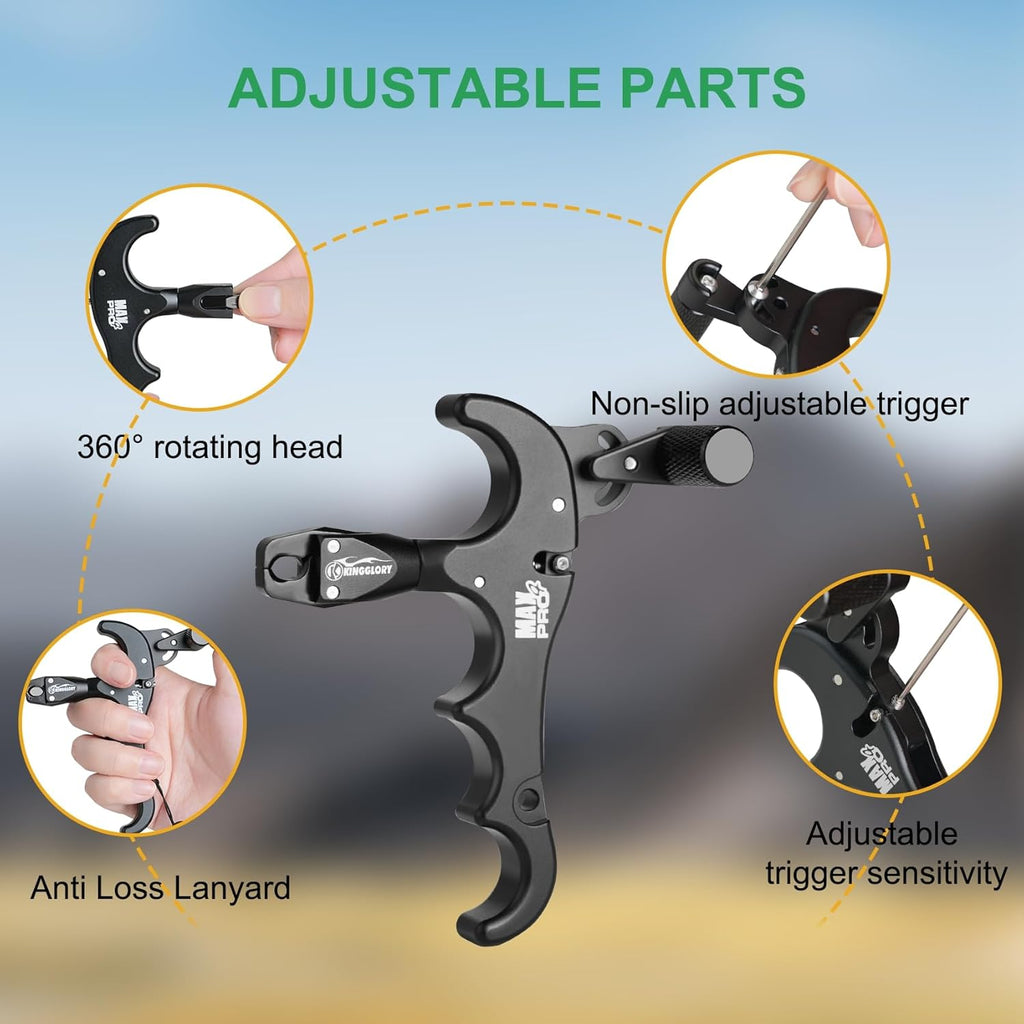 Skiennix Thumb Release Bow Aid - 360° Adjustable Compound Bow Release for Hunting & Practice