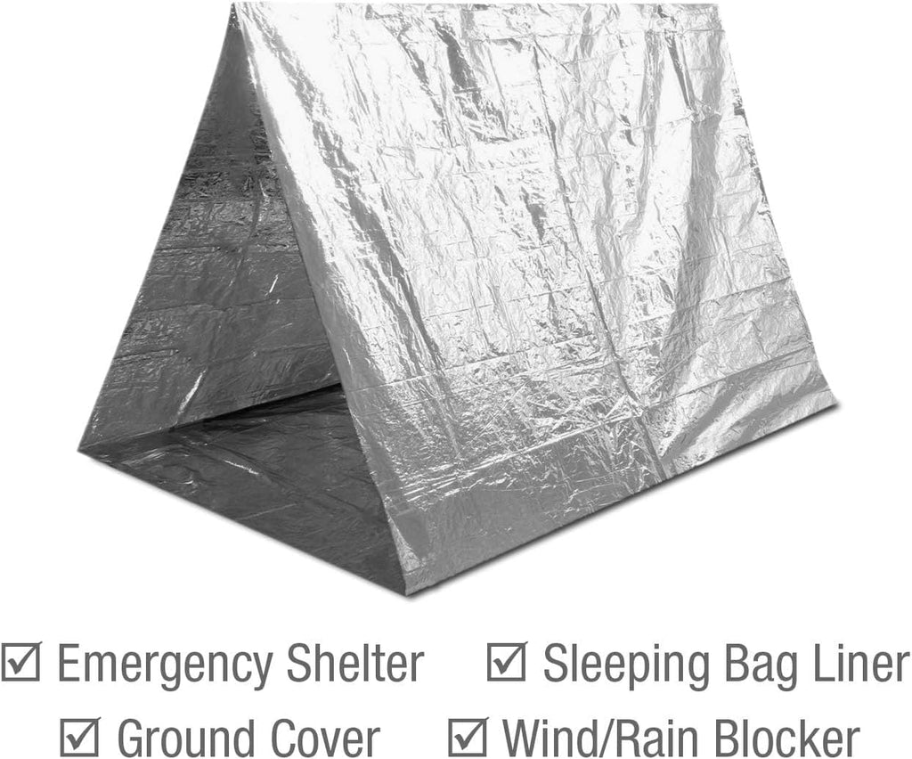 Swiss Safe XL Emergency Mylar Thermal Blankets - Compact Insulation for Cold Weather | 4 Pack, Silver