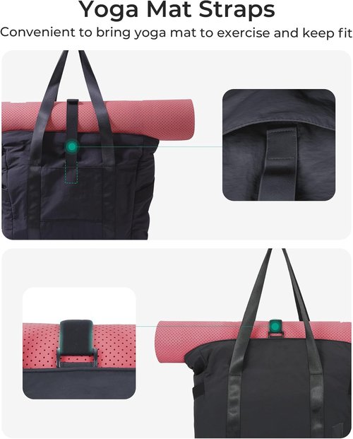 BAGSMART Tote Bag for Women - Zippered Work Tote with Compartments | Ideal for Travel & Gym