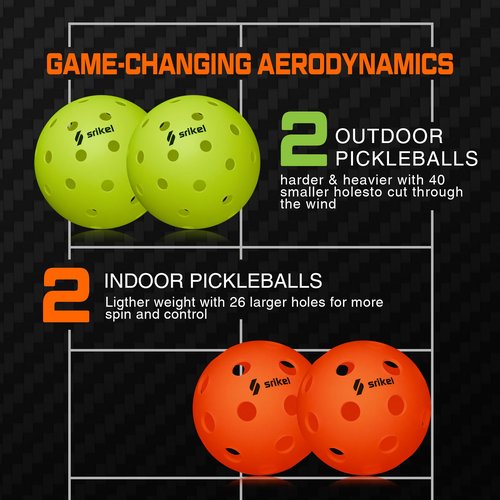 Srikel Pickleball Paddles Set of 2 – USAPA Approved T700 Raw Carbon Fiber, Professional Pickle Ball Rackets 2 Pack with 4 Balls,1 Bag & Grip Tapes for Men and Women