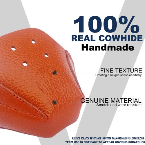 VKEDA 100% Real Cowhide | Toe Cap Guard Protectors | Roller Skate Derby Speed 1 Pair(Brown)
