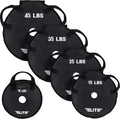 Elite Sports UNFILLED Workout Sand Plates (Set of 2) – EMPTY Fillable Olympic Weight Plates for Barbell Training – Drop-Proof Waterproof TPU – 10/15/25/35/45 LB Options – Strength, CrossFit, Home Gym & Functional Fitness