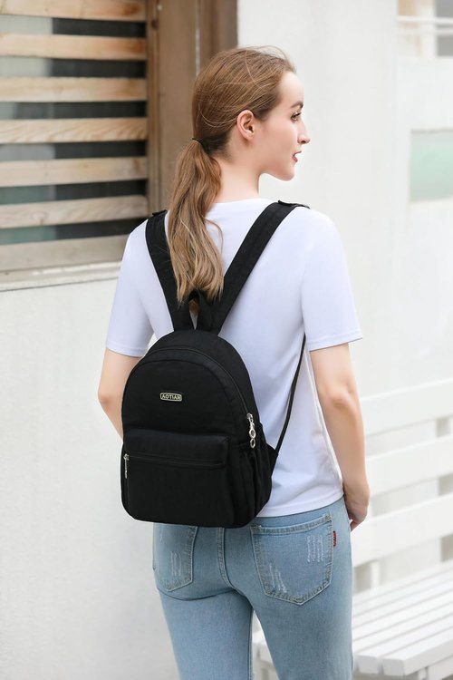 AOTIAN Mini Lightweight Backpack - Durable 11.8 Inch Daypack for Travel & Hiking | Black, 7 Liters