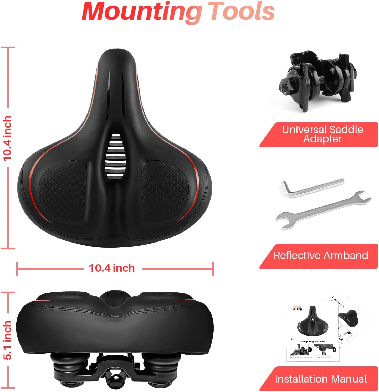 Peloton | Oversized Bike Seat Cushion - Comfort Saddle Replacement for Men & Women | Compatible with Peloton, Road & Exercise Bikes