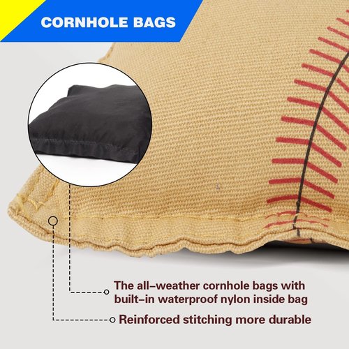 GSE Games & Sports Expert Cornhole Bags - Set of 8 Premium Weather-Resistant Bean Bags | Regulation Size