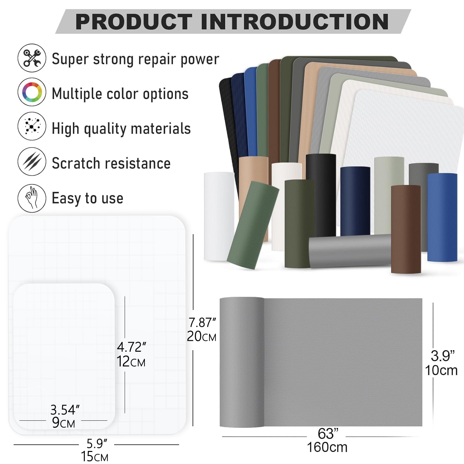 OAZ 8 Pieces 7.87 x 5.9 inch Clear Tent Repair Patches Waterproof Tape Self-Adhesive Fabric Repair Tape Lightweight Outdoor Gear Patch Kit for Down Jacket Clothing Rv Awning (Clear)