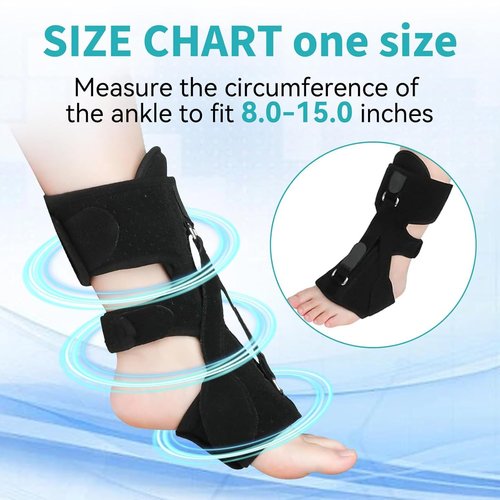 Plantar Fasciitis Night Splint(1Pcs, Black)-Upgrade 3 Adjustable Planter Facetious Relief Brace,Night Splint for Plantar Fasciitis Women & Men,Eases Plantar Fasciitis, Foot Drop & Achilles Tendonitis