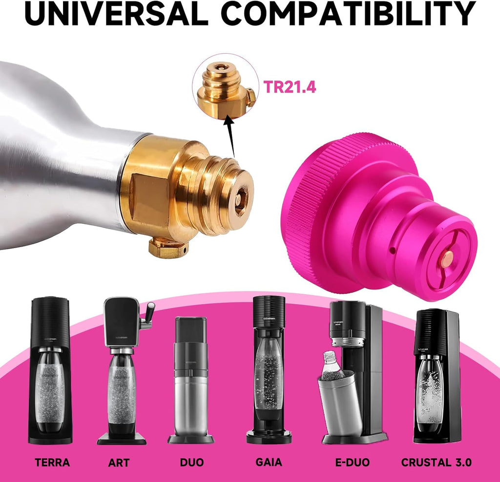 Quick Connect CO2 Cylinder Adapter - Fitting for Sparkling Water Makers | Compatible with DUO ART TERRA GAIA