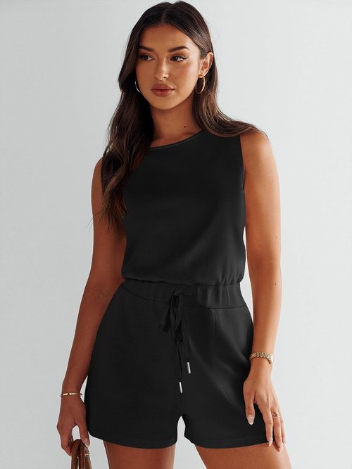 ANRABESS Women's Sleeveless Romper - Trendy Summer Jumpsuit for Beach Vacation | Casual One-Piece Outfit