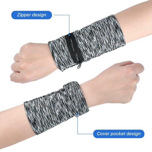 Worldity 6 Pieces Wrist Wallet for Women Men, High Elasticity Running Wrist Pouch with Zipper, Perfect for Travel Running Walking Hiking, 6 Colors