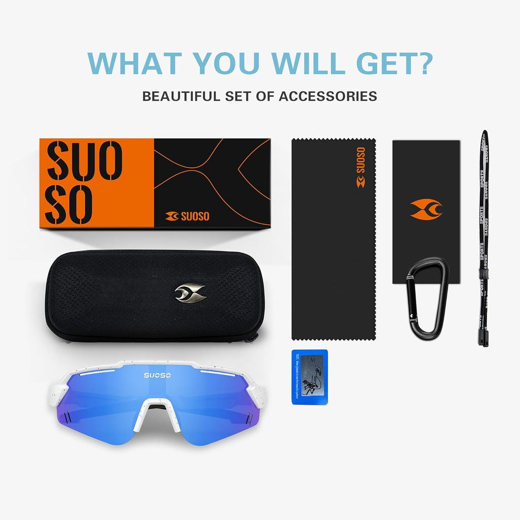 Suoso Kids Polarized Sunglasses - Lightweight Baseball & Cycling Glasses for Ages 6-12