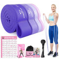 Pull Up Resistance Bands for Women, Thicken Dark Purple Pull Up Assistance Exercise Bands with Training Poster, Resistance Bands for Working Out, Stretching and Physical Therapy(Home Gym)