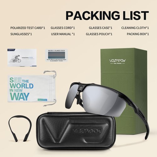 VOZAPOW Polarized Sports Sunglasses for Men Women Youth, UV400 Protection Cycling Glasses for Running Baseball Softball