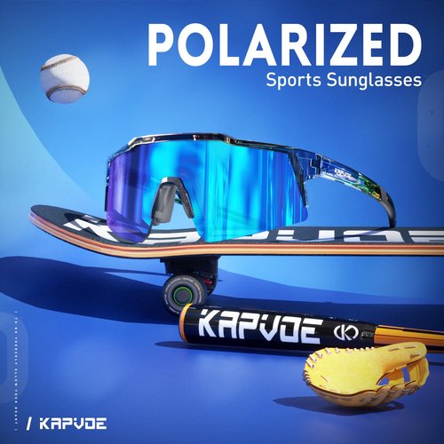KAPVOE Youth Polarized Sports Sunglasses Kids Baseball Softball Cycling Glasses UV400 Protection for Boys Girls Age 6-12