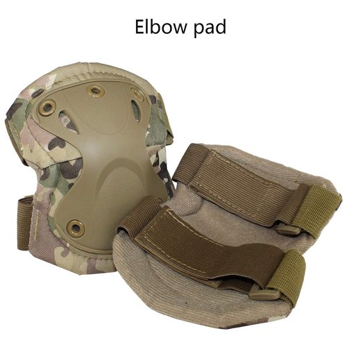 Tactical Combat Knee & Elbow Protective Pads Set for Outdoor CS Paintball Game Cycling Safety Skateboarding Gear Skates Knee Protection Guard Pads (MC03)