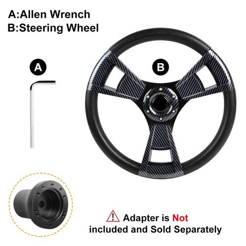 MOSNAI 13.7'' 350mm Golf Steering Wheel, Racing Cart Fit Club Car DS and Precedent,Yamaha EZGO RXV & TXT Golf Cart Steering Wheel Style 11