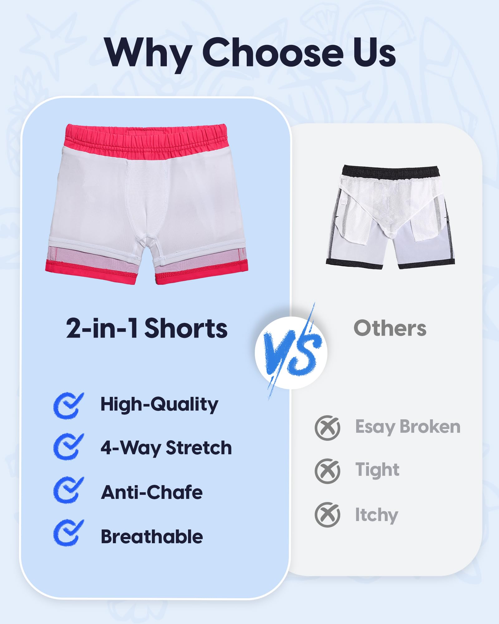 maamgic Boys Swim Trunks with Compression Liner Quick Dry Swim Shorts Anti-Chafe Boy Bathing Suit with Boxer Brief Toddler Swimsuit Raspberry Red 5/6
