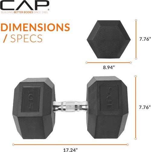 CAP Barbell Coated Dumbbell Weights - Available in Multiple Pairs & Sets for Versatile Workouts