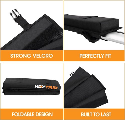 HEYTRIP Roof Rack Pads - 30" Aero Crossbar Pads for Kayak, Surfboard, SUP & Canoe with 15FT Straps & Bag