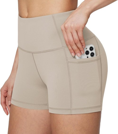 Baleaf Women's High Waist Biker Shorts - Spandex Workout & Yoga Shorts with Pockets | 8"/5"/3" Sizes