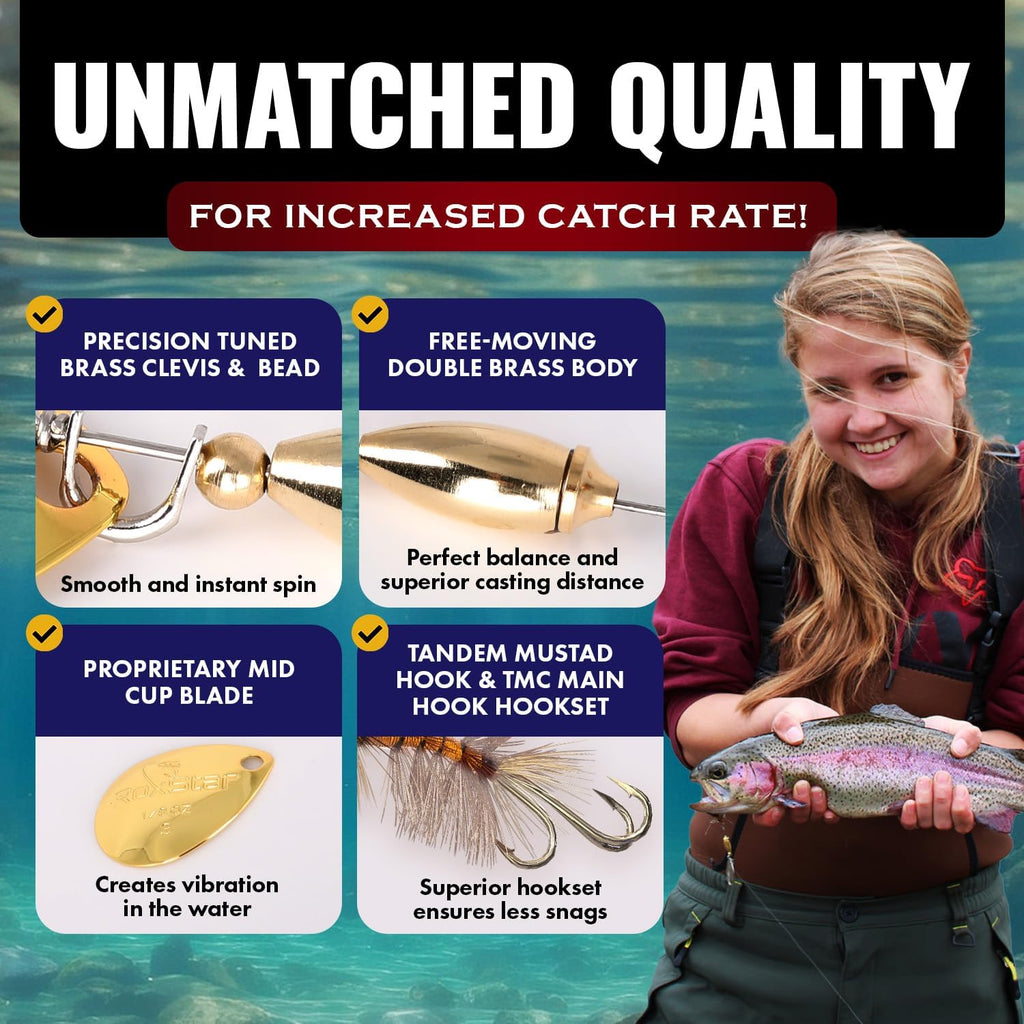 RoxStar Fly Strikers | Versatile Fishing Spinner Proven to Out-Fish Any Spinner | Hand-Tied in The USA for Trout, Bass, Steelhead