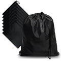 8-Pack Drawstring Bags with Toggle - Durable Nylon Cinch Sacks, Gym, Travel, Black 8 x 6 Inch