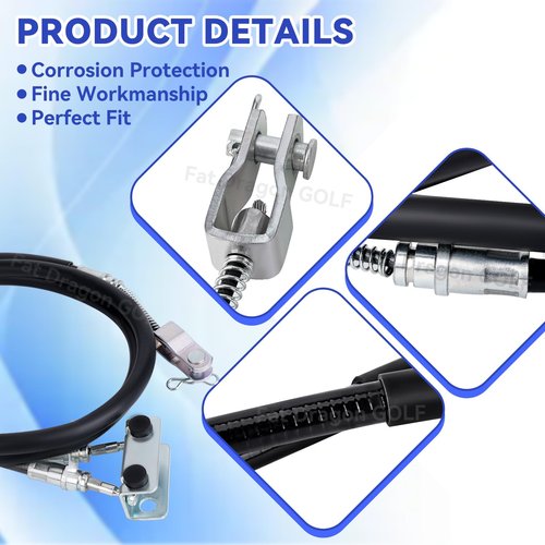 Panglong EZGO TXT Brake Cables Set, EZGO Brake Cable-Passenger and Driver Side Stainless Steel Core, Suitable for 1994-2008 EZGO TXT and Medalist Golf Cart, OEM# 70716-G03 70273-G03 70969-G03